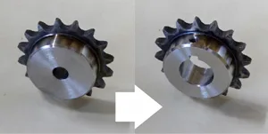 スプロケットの軸穴加工